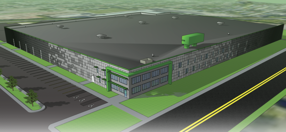 Architect's rendering of RecycleForce's new facility