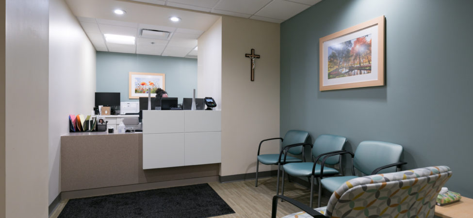Waiting area at the Mercy Health Clinic at Tabernacle CDC's "The Hub"