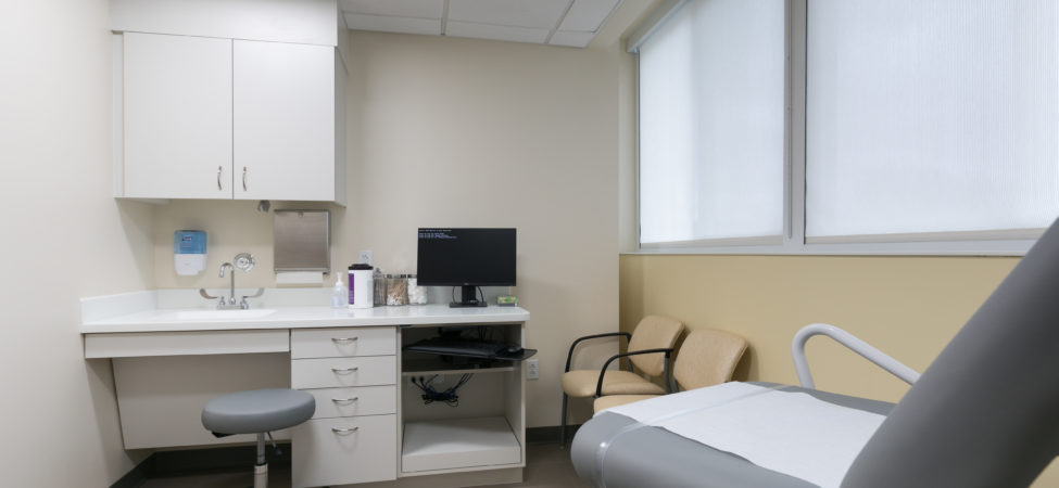 Exam room at the Mercy Health Clinic at Tabernacle CDC's "The Hub"