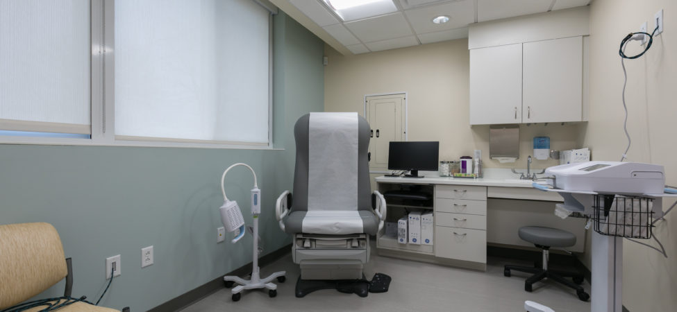 Ultrasound room at the Mercy Health Clinic at Tabernacle CDC's "The Hub"
