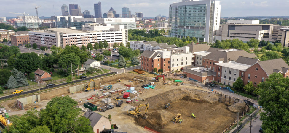 A photo of the construction site for Ronald McDonald House Charities of Central Ohio's facility expansion project