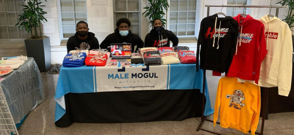 Male Mogul Initiative (MMI) participants at a pop-up shop for the nonprofit's social enterprise
