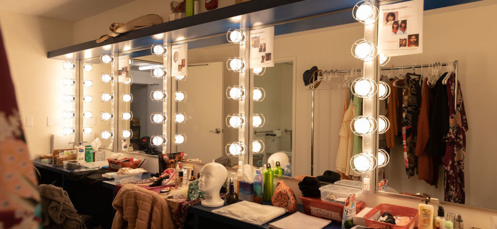 A dressing room for performers in Detroit Public Theatre's new Third Avenue Garage