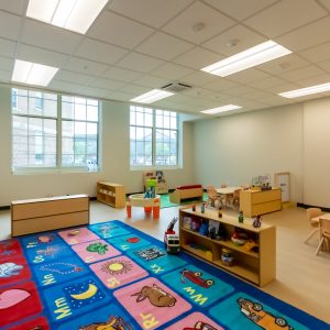 Interior view newly renovated Walter French Middle School